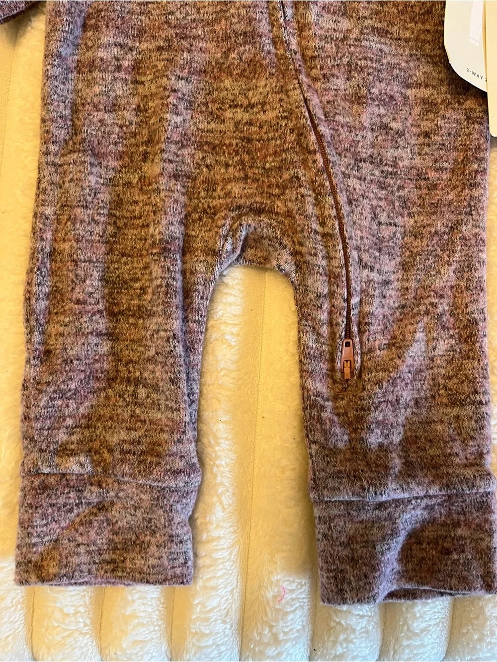 cloud island Mauve Knit & Pink Striped Baby One-Piece Footies Set